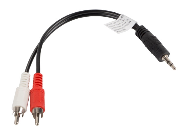 Minijack 3.5mm m/m 3 pin cable 1.2m black lanberg