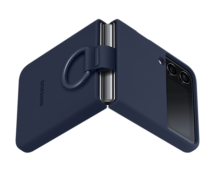 kalaf-samsung-flip4-silicone-cover-with-strap-navy-samsung-ef-pf721tnegww