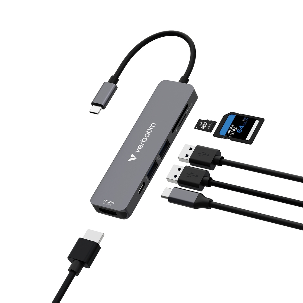 usb-hab-verbatim-usb-c-essentials-multiport-hub-6-verbatim-32156