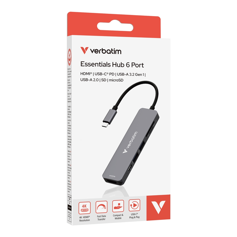 usb-hab-verbatim-usb-c-essentials-multiport-hub-6-verbatim-32156