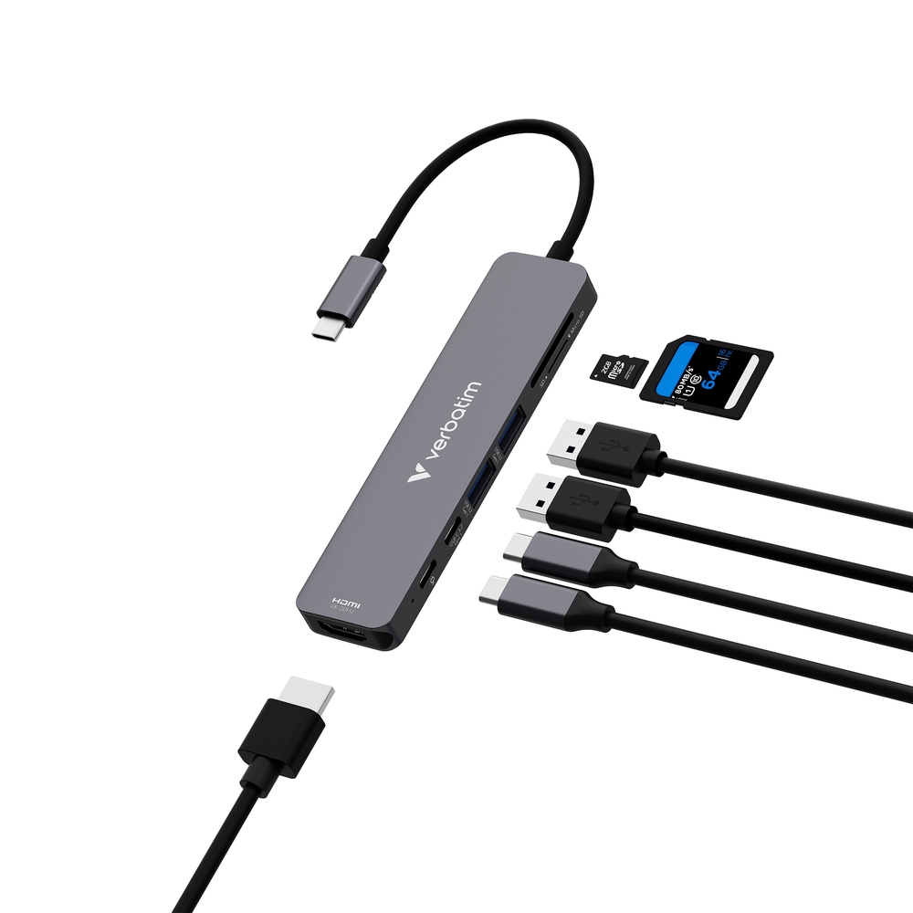 usb-hab-verbatim-usb-c-essentials-multiport-hub-7-verbatim-32158